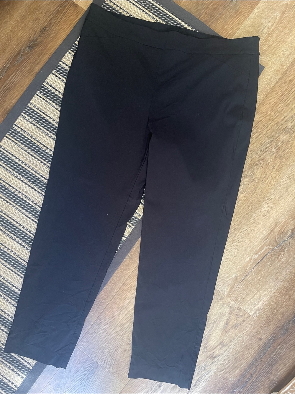 JM Collection. Black Pull On Stretch Pants Faux Back Pockets Size XXL